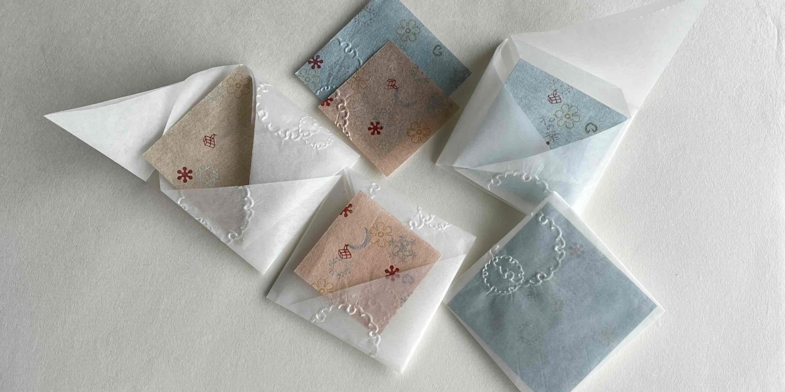 グラシン紙で折形