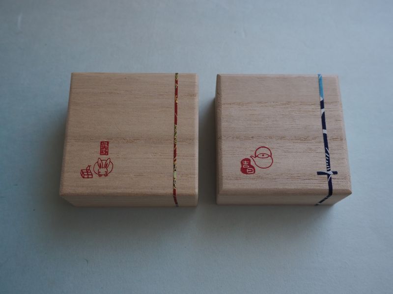 遊楽の印箱（桐箱） 横置き・小サイズ
